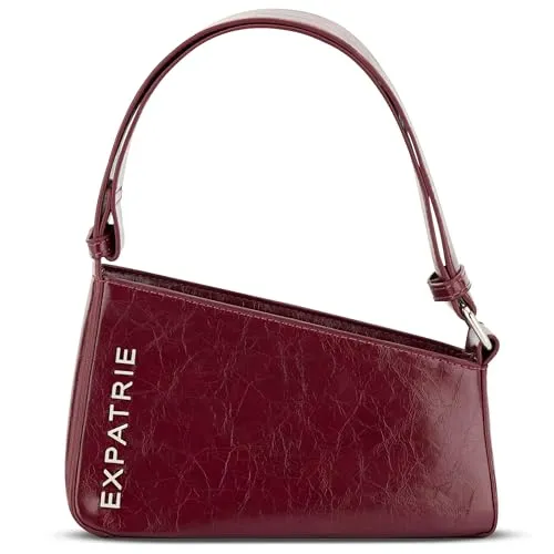 Expatrié Handtasche Damen Rot - Georgia - Damen-Schultertaschen mit asymmetrischem Design und verstellbarem Schulterriemen für optimalen Komfort. Perfekt für trendbewusste Frauen, die Stil und Funktionalität schätzen.
