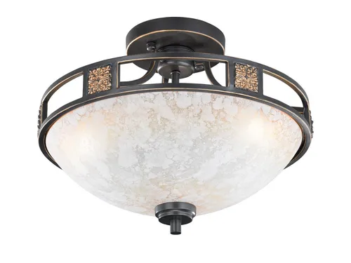 TRIO Leuchten LED Deckenleuchte im Landhausstil - Stilvolle Deckenleuchte im nostalgischen Landhausstil mit einem Durchmesser von 42cm, ausgestattet mit dimmbaren LED Leuchtmitteln für individuelle Beleuchtung. Ideal für Flure, Schlafzimmer und Wohnräume.