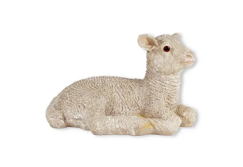 Fachhandel Plus Tierfigur Dekofigur Lamm Lotta - Handbemalte Dekofigur Lamm Lotta, ca. 23,5 cm hoch, aus wetterfestem Polyresin, ideal für Garten und Innenräume, ein echter Hingucker für jede Dekoration!