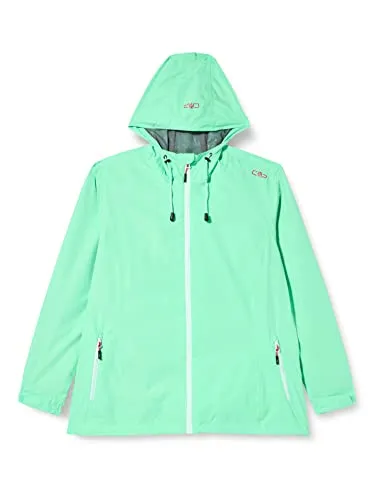 CMP Damenjacke mit fester Kapuze - Minze, Größe S - Wasserdichte Hardshell Jacke mit Clima Protect Technologie, die optimalen Schutz vor Regen bietet. Faltbar in eigener Tasche, ideal für Outdoor-Aktivitäten.