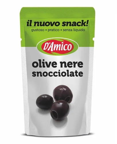 D'Amico Olive Nere Snocciolate Entsteinte Schwarze Oliven Ohne Flüssigkeit 75g