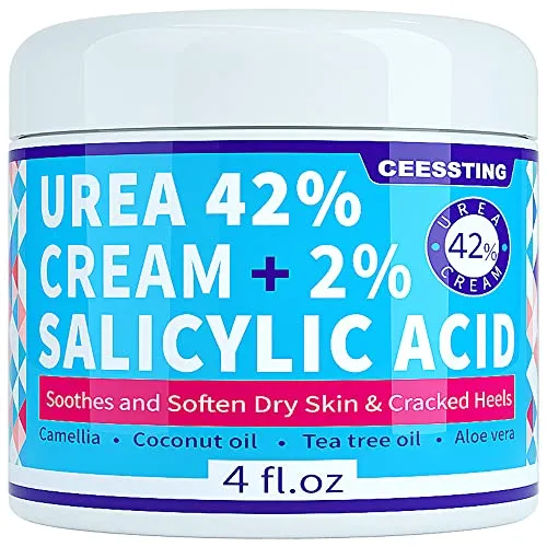 ENVISHA Urea Creme 42 Prozent für Füße – 42% Urea-Fußcreme mit 2% Salicylsäure und Hyaluronsäure – für Füße, Hände, Fersen, Ellenbogen, Nägel und Knie
