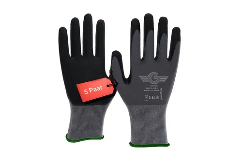 GUARD 5 Arbeitshandschuhe 5/12/24 Paar - geeignet für Bau, Montage, Gartenarbeiten (Art.11401) (5-St) Latex Beschichtet