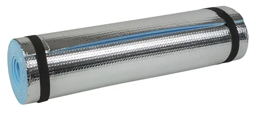Idena 38193 Isomatte mit Aluminiumbeschichtung - Isomatte 50 x 180 cm, nur 150 g leicht, wärmeisolierend und ideal für Yoga, Sport oder Camping. Reflektierende Unterseite schützt vor Kälte und Nässe.