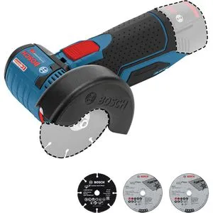 Bosch Winkelschleifer GWS 12V-76 - 76mm, 12V, extrem kompakt und leistungsstarker bürstenloser Motor, ideal für schnelles Trennen von Metall und Fliesen