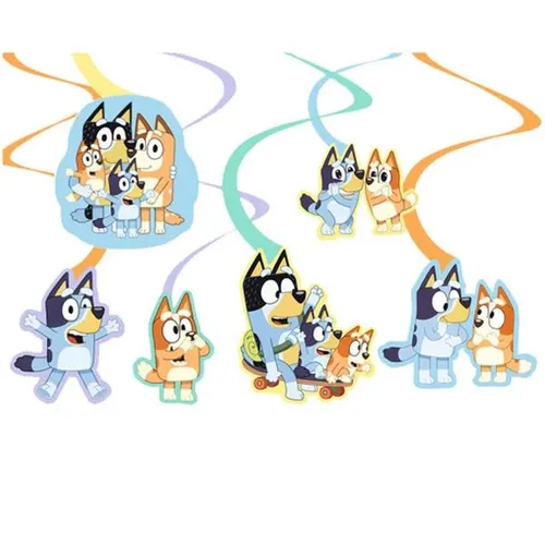 Bluey Deko-Wirbel hängend 6 Stk