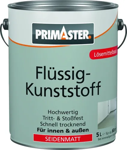 Primaster Flüssigkunststoff seidenmatt 5 L - Kieselgrau - Flüssigkunststoff in seidenmattem Finish, ideal für langlebige und wetterfeste Beschichtungen. Perfekt für Renovierungsprojekte im Innen- und Außenbereich.