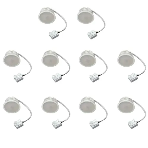 LED Modul für einbauleuchten MR16 50mm Warmweiß 3000K Satiniert 120° Raumlicht 400 Lumen 5W = 40W - geringe Einbautiefe 6336 (10, warmweiß dimmbar)
