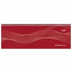 Zettler Tisch-Querkalender Profi 2026 - rot - Jahreskalender im praktischen Querformat, ideal für die Planung und Übersicht, mit 1 Woche auf 2 Seiten, perfekt für Büro und Zuhause.