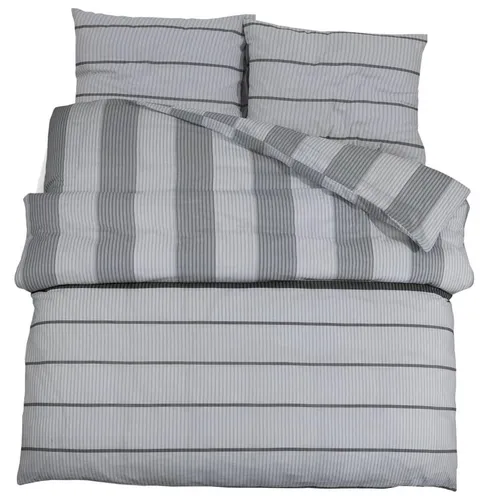vidaXL Bettwäsche-Set Grau 200x200 cm Baumwolle - Bettwäschen-Set aus 100% Baumwolle, weich und pflegeleicht. Verleiht deinem Schlafzimmer einen eleganten Look und ist maschinenwaschbar für einfache Reinigung.