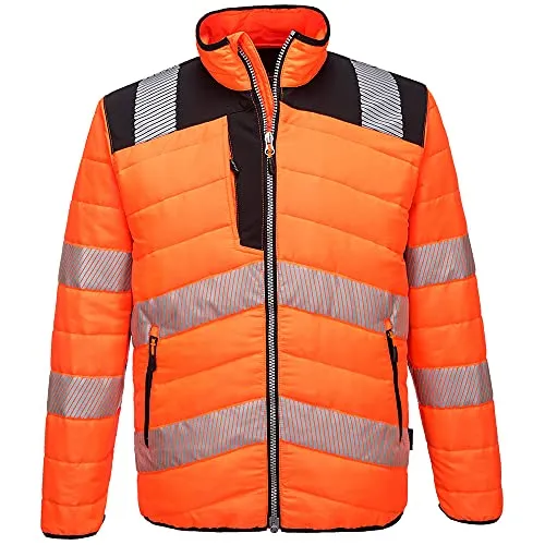 Portwest PW371 Warnschutz Steppjacke - Orange/Schwarz, XXL - Arbeits- & Schutzkleidung mit HiVisTex Pro Reflexstreifen für optimale Sichtbarkeit und Insulatex Futter für höchsten Tragekomfort und Wärmeisolierung.