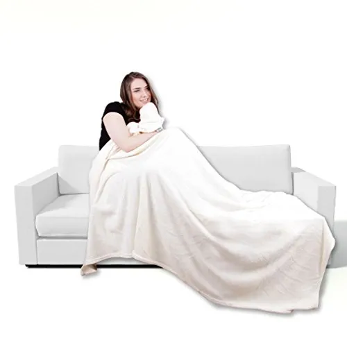 Bestgoodies Kuscheldecke 220x240cm in Weiß - Kuschelige XXL-Wohndecke aus 100% Polyester, ideal für Wärme und Feuchtigkeitsausgleich. Pflegeleicht und maschinenwaschbar bis 40°, perfekt als Sofa- oder Bettüberwurf.