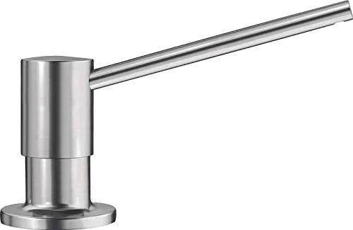BLANCO TORRE Spülmittelspender aus massiv Edelstahl - Eleganter Seifenspender aus Edelstahl, bequem von oben zu befüllen, ideal für BLANCO-Küchenarmaturen. Perfekte Ergänzung für Ihre Küche mit 300 ml Fassungsvermögen.