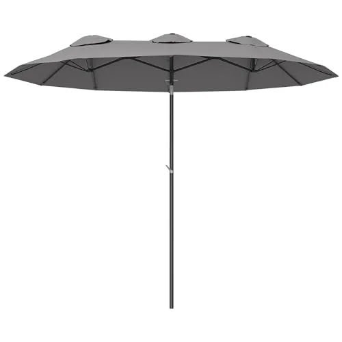 Outsunny Sonnenschirm 285 x 147cm in grau von Outsunny