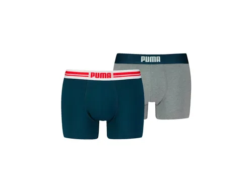 PUMA Boxershorts PUMA MEN EVERYDAY PLACED LOGO BOXERS 2P (Packung, 2er Pack) mit Logo Webbund