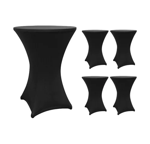 Lumaland Stehtischhusse 2er Set - Schwarz, Weiß, Grau für 70-85 cm Tische - Tischhussen für Stehtische, pflegeleicht und waschmaschinenfest, ideal für jeden Anlass – von privaten Feiern bis zu repräsentativen Empfängen.