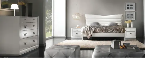 Garnitur Set 4tlg.Schlafzimmer Bett Nachttisch Kommode Gruppe Doppelbetten Luxus