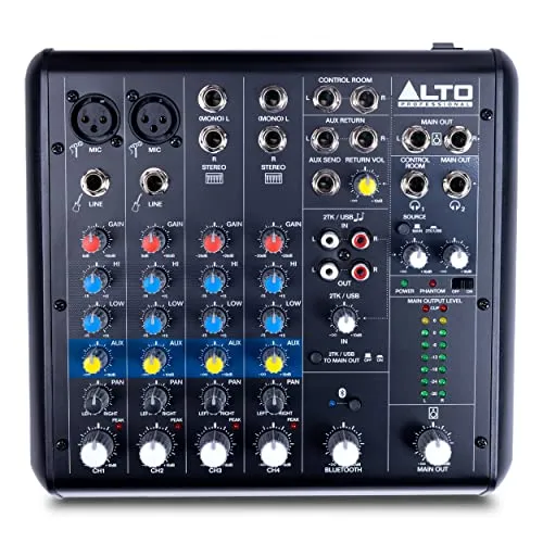ALTO TrueMix 600 Audio Mixer - Vielseitiges Mischpult für Musiker und Podcaster mit 2 XLR-Mikrofoneingängen, Bluetooth und USB Audio Interface für einfache Verbindung zu PC und Mac.