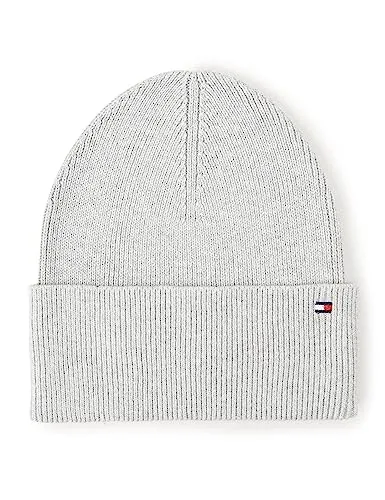 Tommy Hilfiger Damen Essential Flag Beanie AW0AW13819 Gestrickte Mütze, Grau (Light Grey Heather), OS