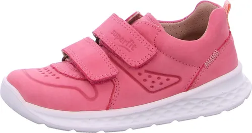 Superfit Mädchen Breeze Sneaker - Rosa/Orange 5520 - Sneaker für Mädchen mit hochwertigem Leder-Obermaterial, flachem Absatz und praktischem Klettverschluss für einfaches An- und Ausziehen.