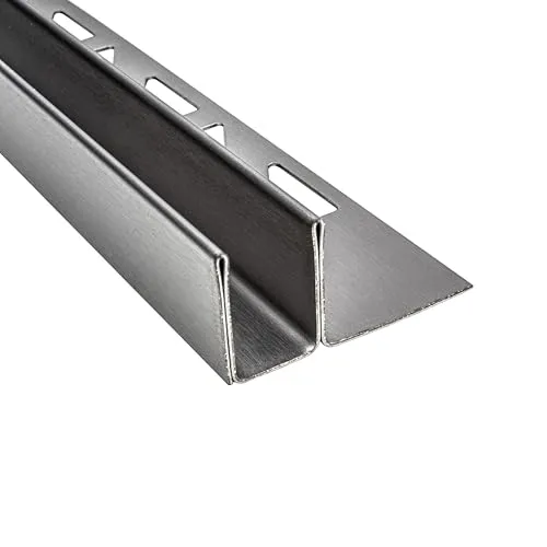 tktrading24 Abschlussprofil Glas-Fliesenprofil Edelstahl Klemmprofil Wandprofil V2A 2m H19mm