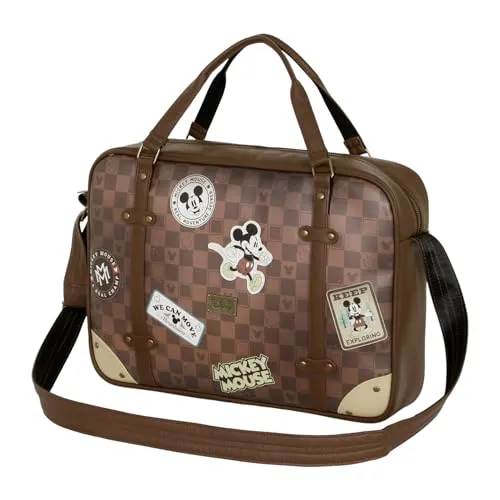 Disney Micky Maus Journey-Laptop Computertasche - Laptop-Schultertasche mit Trolleyband, gepolsterter Trennwand und praktischem Innenfutter für persönliche Gegenstände. Ideal für Disney-Fans und unterwegs!