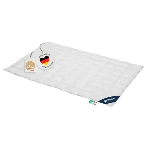 casimum Daunendecke, Premium Sommerdecke Extra Leicht 200x200 cm - Bettdecke aus 90% Daunen und 10% Federn, allergikerfreundlich und waschbar bis 60 Grad, für ausgezeichneten Schlafkomfort und ein natürliches Schlafklima, Made in Germany.