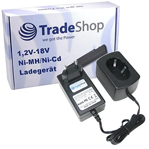 Trade-Shop Akku Ladegerät (1,2V-18V) Ladestation kompatibel mit Makita 192638-6 193977-7 192697-A 9000 9001 9002 9033 9600 192696-2 632277-5 193058-7