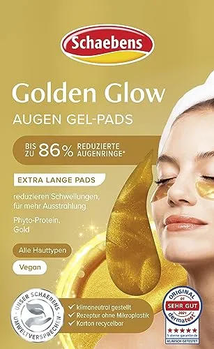 Schaebens Golden-Glow Augen Gel-Pads - Multi Effekt - reduzieren Augenringe und Schwellungen VEGAN