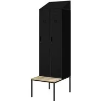 Produktbild Jan Nowak Spind mit Sitzbank und Schrägdach KACPER II PRO 230 x 60 x 85 cm Schwarz
