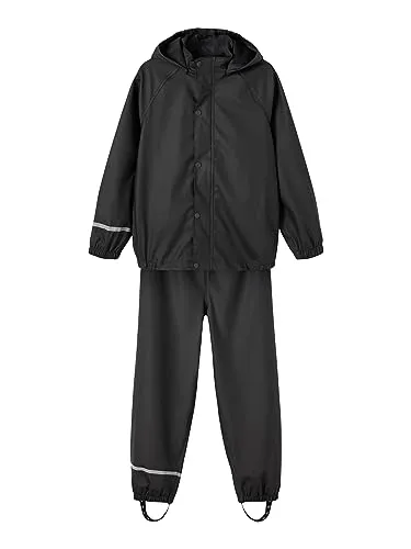 NAME IT Unisex NKNDRY RAIN NOOS Regen Set, Black, 116 von NAME IT