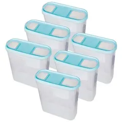 Bestlivings Vorratsdose Müslispender 1,4L - 4,5L, Kunststoff, (6-tlg., 4,5 Liter (8,5cm x 22cm x 26cm), Schüttdose für Lebensmittel, Vorratsbehälter Set - Frischhaltedosen blau 4500 ml | 22 cm x 8.5 cm x 26 cm