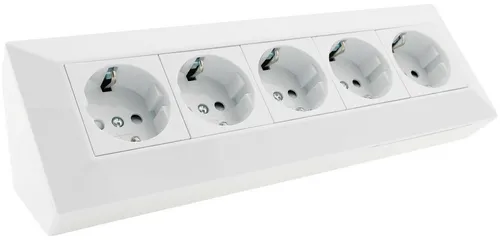 Produktbild CT23640 5-fach Steckdosenblock, weiß 250V~/ 16A, Aufbaumontage
