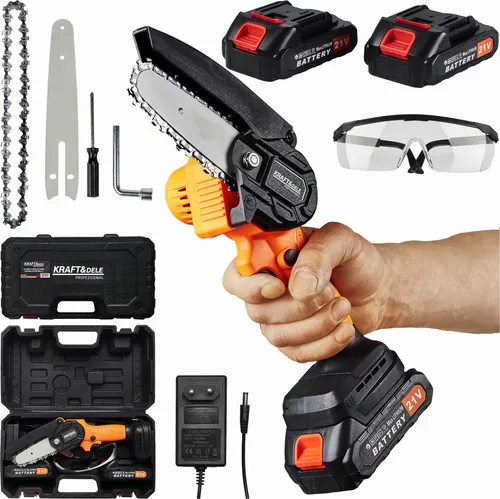 Kraft&Dele AKU Kettensäge 21V 10cm KD10627 mit 2 Akkus
