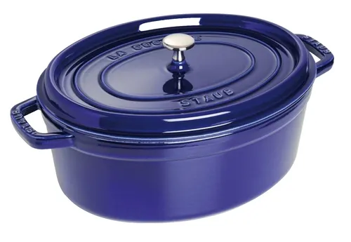 STAUB Gusseisen Kasserolle Blau - Hochwertige emaillierte Gusseisen Kasserolle, ideal für vielseitiges Kochen wie Induktions- und Elektrokochen mit einem großzügigen Fassungsvermögen von 6,7 l.