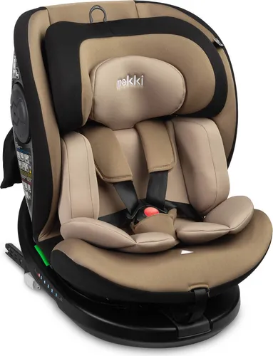CARETERO Mokki Autositz Kinder Autokindersitz, ISOFIX, drehbar 360°, Beige
