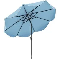 COSTWAY Sonnenschirm 270 cm mit Kurbel und Volant Blau - Genießen Sie entspannte Stunden im Freien mit unserem 270 cm Gartenschirm. Er bietet optimalen Schutz und lässt sich dank der praktischen Kurbel mühelos öffnen und schließen. Ideal für Gartenpartys oder entspannte Momente am Pool.