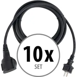 Stagecaptain PSPEXT-2.5 Verlängerungskabel IP44 2,5m 10x Set - Kabel & Leitungen - 10 Outdoor-Verlängerungskabel mit IP44-Schutz, ideal für den Einsatz im Freien, flexibel und robust für jede Wetterbedingung.