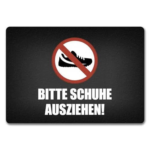trendaffe Bitte Schuhe ausziehen Fußmatte randlos mit Verbot Motiv