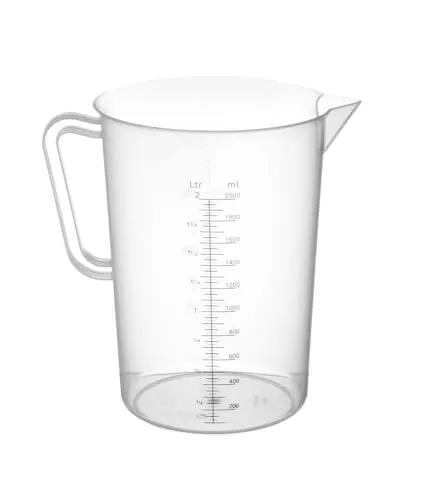 HENDI Messbecher, mit Skalierung, ergonomischer Griff, bruchsicher, 2L, ø140x(H)215mm, Polypropylen, Transparent