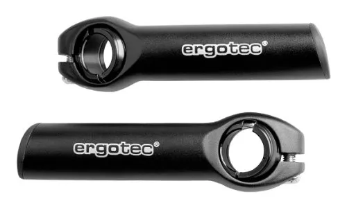 ErgoTec Evo 1 Bar Ends Schwarz - Anpassbare Griffwinkel für optimalen Komfort - Lenkerbänder mit patentiertem Kugelgelenk für stufenlos einstellbare Griffwinkel, ideal für individuellen Fahrkomfort. Leicht und langlebig.