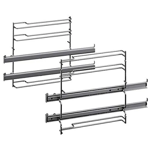 Teleskopauszug 2fach für Bosch HEZ538200 - Backofen- & Herdteile mit robustem Edelstahl, ideal für reibungsloses Herausziehen von Backblechen und mehr.