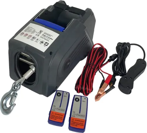 BergerundSchröter Seilwinde 31146, 12V/Manuell, 2700kg Zugkraft - Werkstatteinrichtung mit 10m Stahlseil und 2700kg Zugkraft. Ideal für PKWs, bedienbar per Fernbedienung oder Handkurbel. Perfekt für vielseitige Einsatzmöglichkeiten.