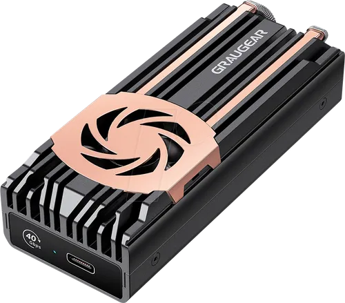 Graugear Externes USB 4.0-Aluminiumgehäuse mit Lüfter (G-M2U4-40G-F) - 3,5