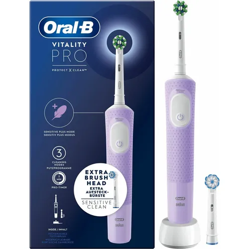 Oral-B Vitality Pro - Elektrische Zahnbürste in Lila - Elektrische Zahnbürste für Erwachsene mit 3 Putzmodi und integriertem Timer für optimale Zahnreinigung und Pflege. Wiederaufladbar und von Zahnärzten empfohlen.