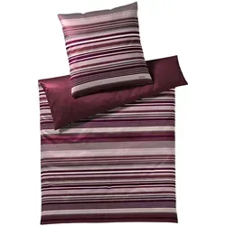 Joop! Bettwäsche Micro Lines 4099-01 Deep Rose - 135x200cm + 80x80cm - Bettwäsche aus hochwertigem Mako-Satin, langlebige Qualität und leuchtende Farben für ein exklusives Schlafzimmer-Ambiente.