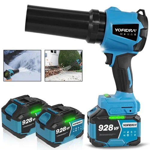 Akku-Gebläse Bürstenloses 300 m/s Turbo Jet Gebläse mit 2x 4500mAh Akkus, Handgeführter Laubbläser für Auto,Laub,Staub & Schnee