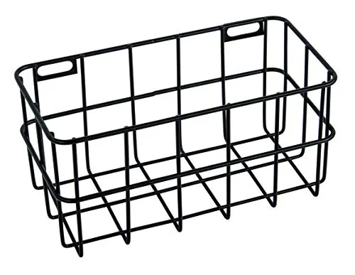 Rayher 25187576 Drahtkorb, 16,5 x 8 x 8 cm, schwarz, Wandregal, Metallregal, Aufbewahrungsbox, Gitterregal