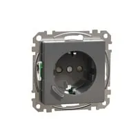 WISER 2380-0414 - Anthrazit 1-fach Steckdose mit Zigbee - Steckdosen & Zubehör: Fernsteuerbare 16A Schutzkontakt-Steckdose mit Power Monitoring und Überhitzungsschutz für effiziente Nutzung und Sicherheit.