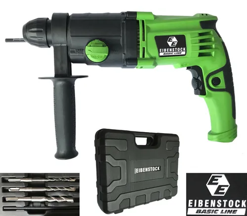 Eibenstock Bohrhammer EBH 650 SDS - Leistungsstarker Netz-Bohrhammer mit 650 W, ideal für präzises Bohren in Beton und Mauerwerk. Inklusive Zusatzgriff, Tiefenanschlag und praktischem Bohrerset.